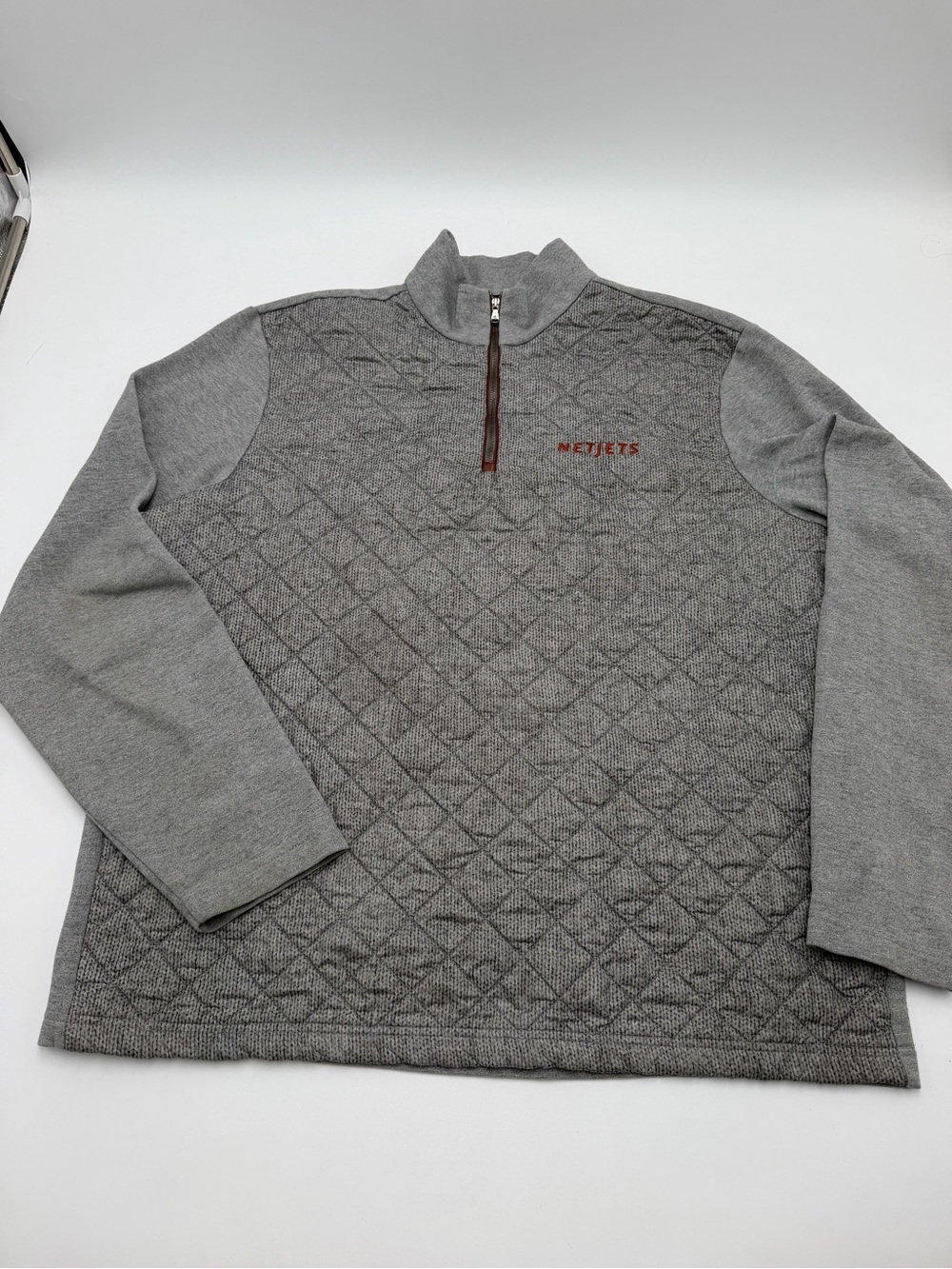 Polo Golf Ralph Lauren NetJets Mens XL Gray Quarter Zip Performance Pullover